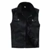 Herren Winter Fleece Warme Denim Weste Schwarz Jean Weste Sleevel Slim Fit Tank Top y5lQ #