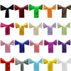 Skrzydła 50pcs krzesło ślubne Sashes Satin Bow Towbbon Band Satyn materiał na bankiet hotel imprezę świąteczną imprezę