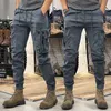 Pantalon cargo tactique militaire Hommes Armée Pantalon décontracté Zipper Multi-poches Cott Joggers Fi Kaki Noir Plus Taille Élastique H80b #