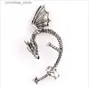 Ear Cuff Ear Cuff European and American fashion complexes Gothic punk dragon earrings for women without perforations earrings jewelry gifts mujer Y240326