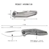 CK 0470 High End Flipper Folding Knife CPM-20CV Satin Blade CNC TC4 Titanium Alloy with Carbon Fiber Handle Ball Bearing EDC Pocket Knives with Retail Box