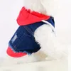 Джинсовая куртка для домашних животных, толстовка с капюшоном для щенков, крутое пальто, одежда для собак для маленьких собак, осенняя одежда