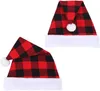 Berets Black And Red Checkered Christmas Hat Ornament Fur Cuffed Fashionable Casual Fun