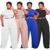 Damskie ubrania damskie plus size kobiety letnie ubrania 3xl 4xl 5xl bandaż dressuits krótki rękaw T -shirtaddswide spodne