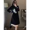 Robe noire à boutons de Style chinois pour femmes, nouveau tempérament haut de gamme, tendance anti-âge, nouvelle collection printemps 2024