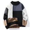 Mens Sweaters Bahar Sonbahar Sıradan O yaka Plover örgü Vintage erkek gevşek patchwork kazak damla dağıtım kıyafetleri dhtfk