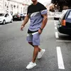 Tute da uomo Estate Moda Luxury Brand Abbigliamento sportivo da uomo T-shirt in cotone + pantaloncini Due pezzi Jogging Fitness Sport Set casual Stylar T240326