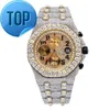 Montres de diamant de luxe qualité diamant glacé VVS laboratoire cultivé Moissanite montre Top marque mécanique pour hommes femmes boutique de gros