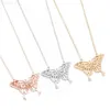 Pendentifs de collier Jisensp Origami Animal pendentif collier pour femmes en acier inoxydable bijoux mignon papillon baleine éléphant collier tour de cou joiasC24326