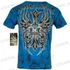 Herren T-Shirts Neue Mode Herren T-Shirt Frühling Kleidung Schädel Grafik T-Shirts Harajuku Y2k Strtwear Kurze Slve Tops Männer Übergroße Bekleidung T240325