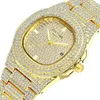 Gosasa Heren/Dames Neutraal Kristallen Horloge Volledig Shining Ice Crystal Cubaans Horloge Rechthoek Zilver/Gouden Horloge Hip Hop Armband horloge