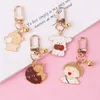 Keychains Tiny Puppy Dog Bear Keychain With Bell Accessories Cute Pendant Little Girl Backpack Luggage Trinket Key Chain Jewelry