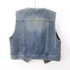 Damen Tanks Frühling Herbst O Neck Denim Weste Frauen Koreanische Student Cowboy Ärmellose Jacke Mantel Vintage Dünne Kurze Jean Weste weiblich