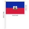 Acessórios PTEROSAUR 14 * 21 cm Haiti Bandeira de mão, Haiti Haitiano Nacional Hand Held Acenando Pequena Bandeira América do Norte Países do mundo Decoração Presentes