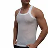 Hommes Sexy Mesh Casual Vest Summer Beach Découpe Mesh T-shirt Confortable Respirant Cool Gilet Homme Musculaire Hommes Gilet Serré F2FK #