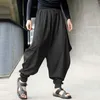 Streetwear harem calças homens verão retro gota virilha cott joggers masculino sólido solto calças de tamanho grande na moda pantales hombre a8ky #