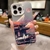 علبة هاتف Snowy Mountain Scenery لـ iPhone 15 14 13 Pro 12 11 Pro XS X XR Max Aurora Hard PC TPU Cover Cover