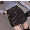 Jupes Jupe en cuir PU irrégulière à simple boutonnage pour femmes bureau dame asymétrique noir 2024 automne Skorts Y2K