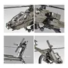 America AH-64 Apache Utility Alloy Helicopter Airplane Model Simulation Metal Flying Model Sound and Light Children Toy Gift 240314