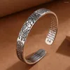 Bangle Style -armband Buddhistiska smycken gåvor Hjärt Sutra Pixiu Open Bangles Men Silver Handkedja