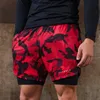 Gym Sports Fitn Shorts pour hommes 2-en-1 shorts double couche Jogger en plein air course short d'entraînement de basket-ball Casual Beach Pant I55M #