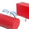Moda clássico designer óculos de sol senhoras quadrados sem moldura óculos de sol polido templos de metal c fivela leve e confortável uv400