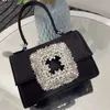 Abendtasche Damentasche Bring Super Sparkling Diamond Inlay Small Square Satin Rhinestone Fairy Single Shoulder Crossbody Handheld