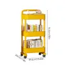 Raflar hareketli kitaplık sepeti mobil depolama arabası sepeti kitaplık çok katmanlar, yatak odası mutfak için tekerlekler ile hareketli kitaplık