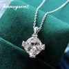 PANSYSEN Sparking 100% 925 Sterling Silver 11MM Created Diamonds Gemstone Pendant Necklace Engagement Fine Jewelry 240305