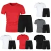 Tute da uomo Casual Design sportivo Completo estivo T-shirt a maniche corte con scollo a O con pantaloncini elastici in vita con coulisse