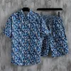 the new INS popular beach shirt suits, short-sleeved shirts and drawstring shorts, Hawaiian print floral men's clothes, travel a 38zp#