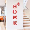 Stickers HOME Home Spiegel Muurstickers, Letter Logo Acryl 3D Spiegel Wanddecoratie, Veranda Deur Woondecoratie Kamer Decor Esthetisch