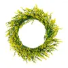 Petite couronne de fleurs décoratives d'eucalyptus, verdure extérieure, couronnes de porte vertes artificielles de 16 pouces pour le printemps, porche intérieur de la maison