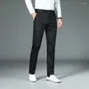 Pantalones para hombres Traje de negocios recto de lujo de alta calidad Hombres Diseñador de fibra de bambú Otoño Invierno Elegante Casual Largo Pantalón formal Masculino