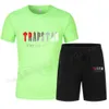 Мужские спортивные костюмы Trapstar с принтом из двух предметов, брендовая футболка с коротким рукавом, шорты, повседневный спортивный комплект