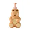 Definir cartoon urso espuma de espuma de sabão dispensador de bomba recarregável garrafa de banheiro manuse os desinfetantes da mão de xampu Gel Gel Show