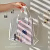 Sacos de armazenamento PVC Clear Tote Bag Prático Alça Transparente Presente de Mão Impermeável