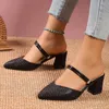 Gold Silver Bling High Heel Pumps Women Fashion Back Strap Slipon Party Shoes Woman Pointed Toe Slingbacks Thickheeled 240321