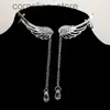 Ear Cuff Ear Cuff Delysia King Women Angel Wings Feather Earrings Ear Stud Trendy Crystal Tassel Jewelry Y240326