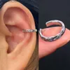 Ear Cuff Ear Cuff 1Pc Hollow Geometry Rainbow CZ Cuff Packaging Clip Earrings for Women and Girls Climbing Earmuffs Bone Clip False Earmuffs Y240326