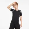 Spedizione Flash T-shirt elastica ad asciugatura rapida per bambini primavera/estate, tuta Fiess da allenamento attillata da uomo, pantaloni da basket da corsa, tuta sportiva da calcio