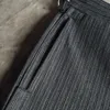 brs 1930's Pantalon à rayures noires et grises Pantalon de costume pour homme de style vintage b9DZ #
