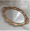 Mirrors French Style Plastic Carved Decorative Mirror Tray Room Decor Photograph Prop Mirror Cosmetic Jewelry Storage Plate Organization