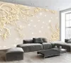 Fonds d'écran Papier Peint personnalisé 3D peintre mural et riche motif en relief étoiles minimaliste Papier Peint TV fond peinture