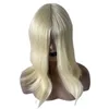 16 pouces CHEAUX VILLE CHINAGNE 613 Positre à cheveux blonde 7x9 PU Topper pour femme noire