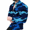 Европейская и американская Fi, хит продаж, новая повседневная мужская рубашка с 3D камуфляжным принтом q264 #