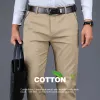 4 colores 98% Cott pantalones casuales hombres 2022 nuevo estilo clásico recto suelto cintura alta pantalones elásticos ropa de marca masculina d9I9 #