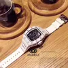 Luxury Mens Mechanics Watches Richa Wristwatch Engrwolf Watch Mill R RM055 Series 2824 Automatisk mekanisk vit keramikband