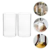 Bougeoirs 2 pièces Mini abat-jour coupe-vent abat-jour support de bureau fournitures pour la maison accessoires accessoires décoratifs cloche en verre pour