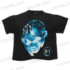 Koszulki męskie duże grafiki T koszule gotycka punkowa vintage T-koszulka umyta stare luźne topy Y2K Hip Hop Harajuku krótki slved Strtwear Hot T240325
